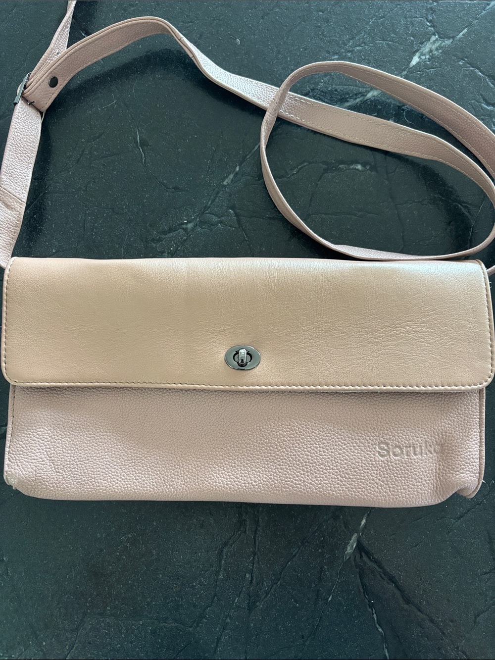 Soruka Blush Pink Leather Crossbody Bag